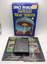 Space Invaders (Atari 2600, 1980, CX2632) Tested Game Cartridge, Complete In Box