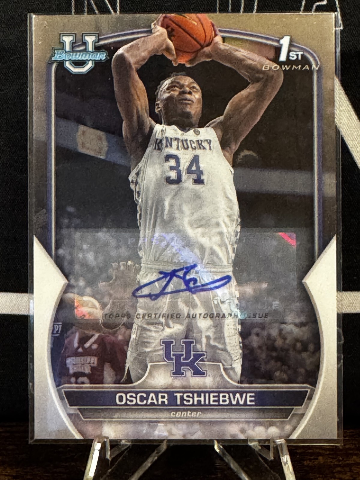 2022-23 Bowman Chrome U - Oscar Tshiebwe 1st Bowman Auto #74 - UK (AU, RC)
