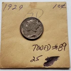 1929 Mercury Dime  AU-UNC TONED  #89