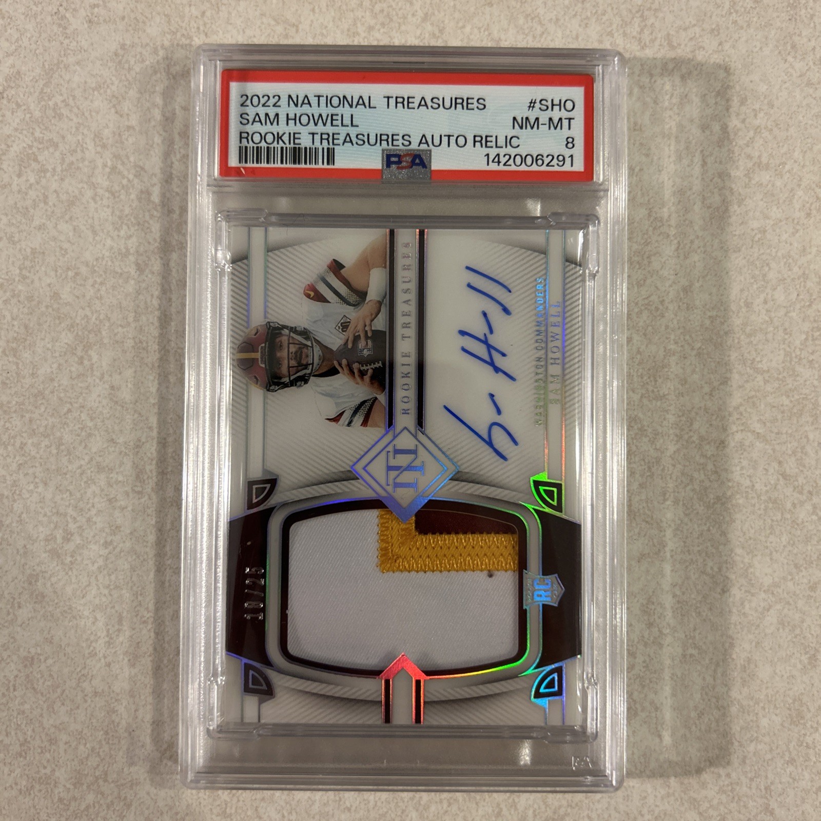Sam Howell Panini National Treasures Rookie Material Signature #SHO Holo Silver