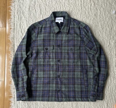 Corridor New York Plaid Shacket Men s Large L Button Down Shirt Cotton NYC