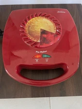 Sunbeam Mini Pie Maker Baker 4 Pies At Once Red Non Stick