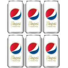 Diet Pepsi Caffeine Free, 12oz Cans, Pack of 6 Aluminum Cans