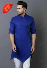 Mens Kurta Mens Wear Long Kurta Cotton Plain Indian Ready made Kurta