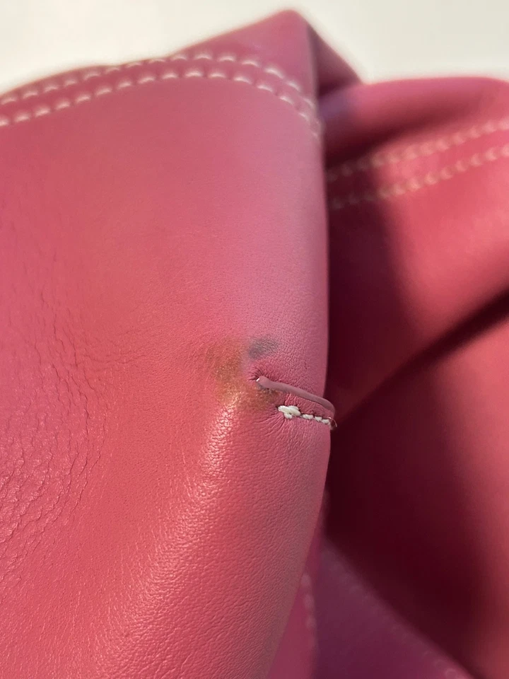J Crew Montauk Bolso de Mano Burbuja Rosa Cuero Genuino 14 pulgadas Foto 4 de 4