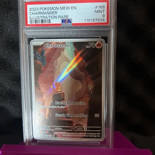 PSA 9 MINT Charmander 168/165 Pokemon Scarlet & Violet 151 Illustration Rare