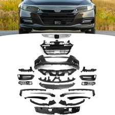 For 2018-2020 Honda Accord Complete Front Bumper Cover Kit W/Grille & Fog Lights