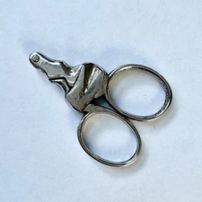 Unmarked Vintage Silver Cigar Scissors Cutters