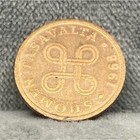 1968 Finland 1 Penni Copper Coin KM#39 Brown (BN) Composition — photo 1