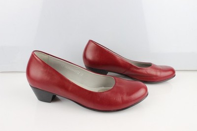 Mephisto Rote Dunkle Leder Pumps Größe 40,5 Sehr Guter Zustand