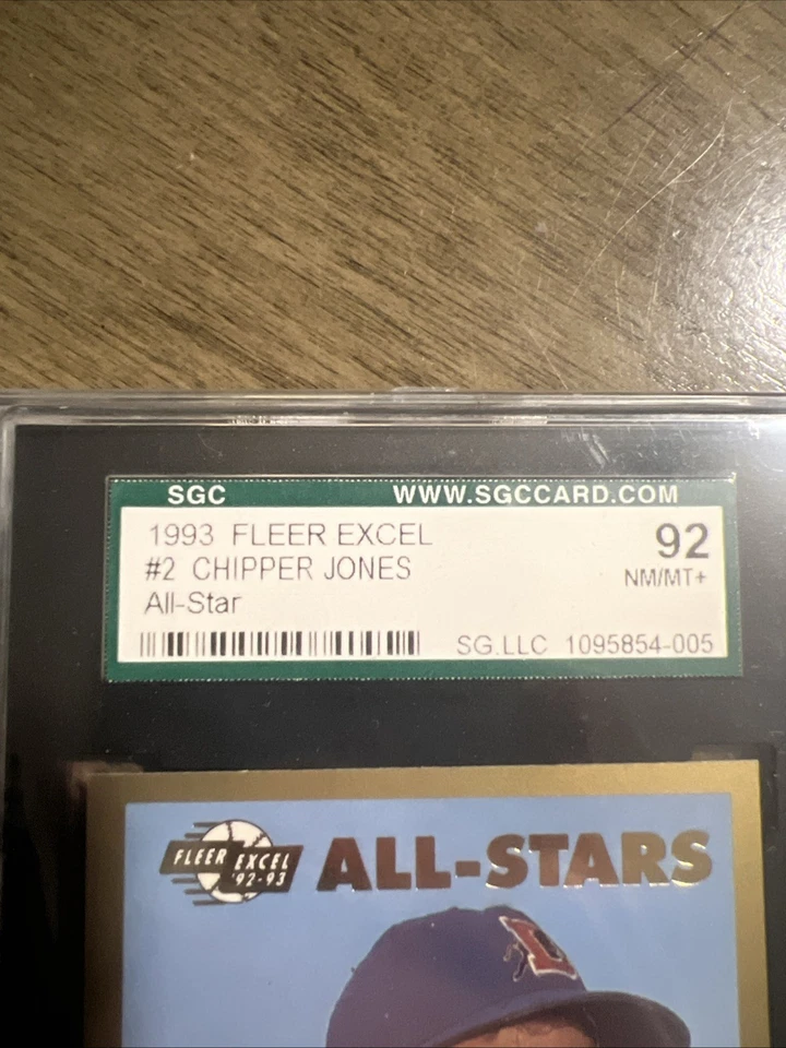 Fleer Excel Chipper Jones All-Stars #2 Minor League RC SGC-92 1992-93 casi nuevo/como nuevo+ Foto 2 de 3