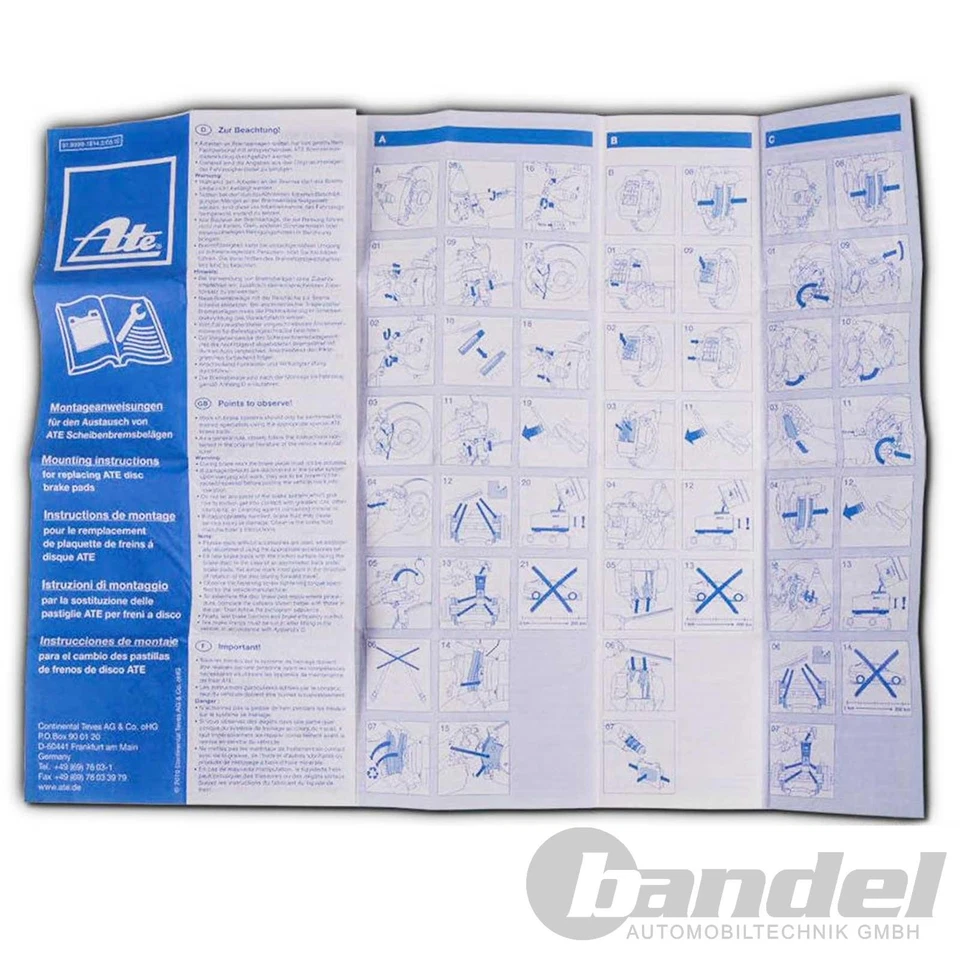 ATE Céramique Plaquette de Freins Devant Convient pour Mercedes Classe E W211 - Photo 3/4