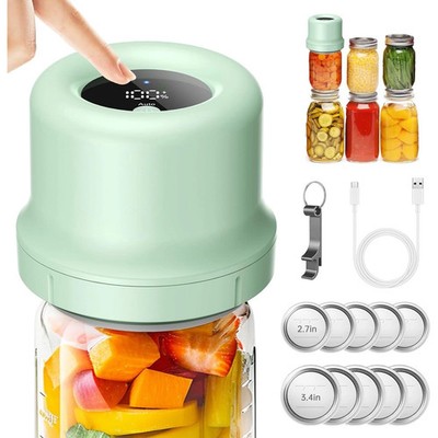 Mason Jar Vacuum Sealer 3 in 1 Electric Mason Jar Vacuum Sealer Kit (Green)