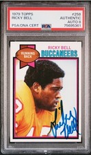 1979 Topps #258 Ricky Bell Rookie Autograph Card PSA 8 Tampa Bay Buccaneers USC