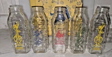 Vintage Samuel Callet Co Glass Baby Bottle Set of 5 IN ORIGINAL BOX!