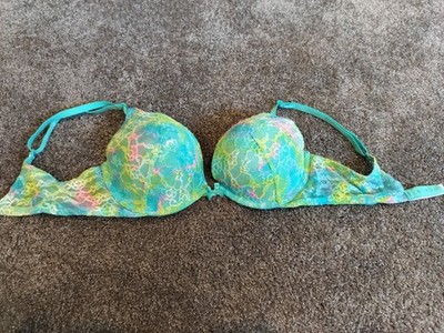 Victoria's Secret Multicolor Blue Push Up Bra 34C