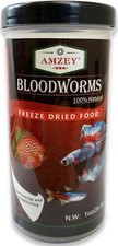 Blood Worms 1 oz -100 Natural Freeze Dried Blood Worms - Aquarium Fish Food ...