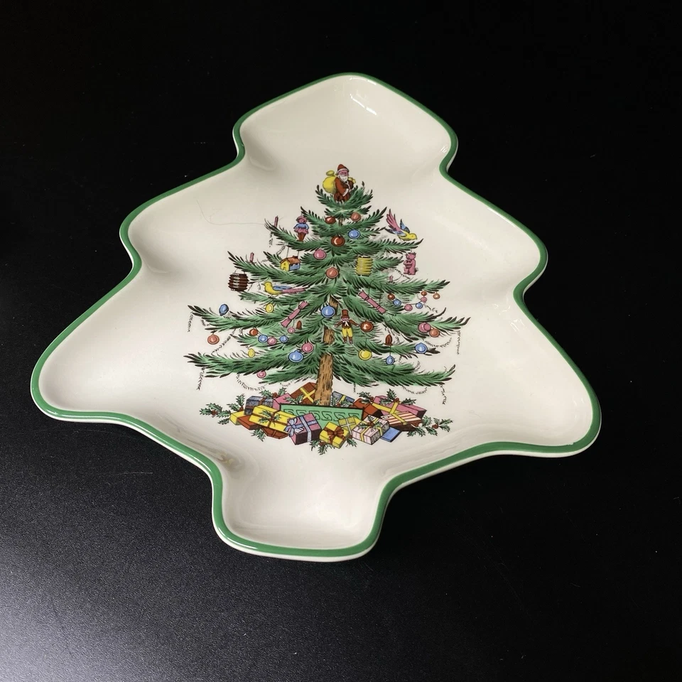 Vintage SPODE Christmas Tree Small Shaped Dish England NEW - Image 2 of 4