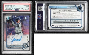 2022 Bowman Chrome Prospect Refractor /499 Curtis Mead #CPA-CM PSA 9 MINT Auto