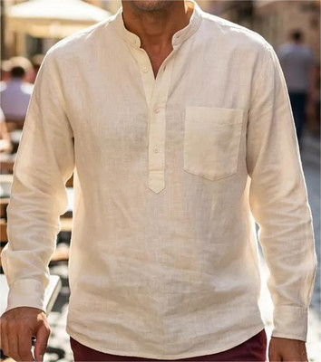 Grandad Shirts The Famous Original Empire made Half-Button Collarless Shirt Co