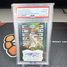 2023 Panini Certified Mirror Signatures Johnny Manziel Green 2/5 Auto PSA 10 