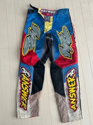 Vintage Answer Racing Motocross Hose BMX Blau Rot Größe 30