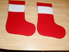 2 Stück Weihnachtsmann Strumpf Stiefel Filz  rot weiß Geschenktüte