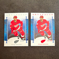 UD 2022-23 Artifacts Hockey Filip Hronek Detroit Red Wings (2) SN /85 & /499