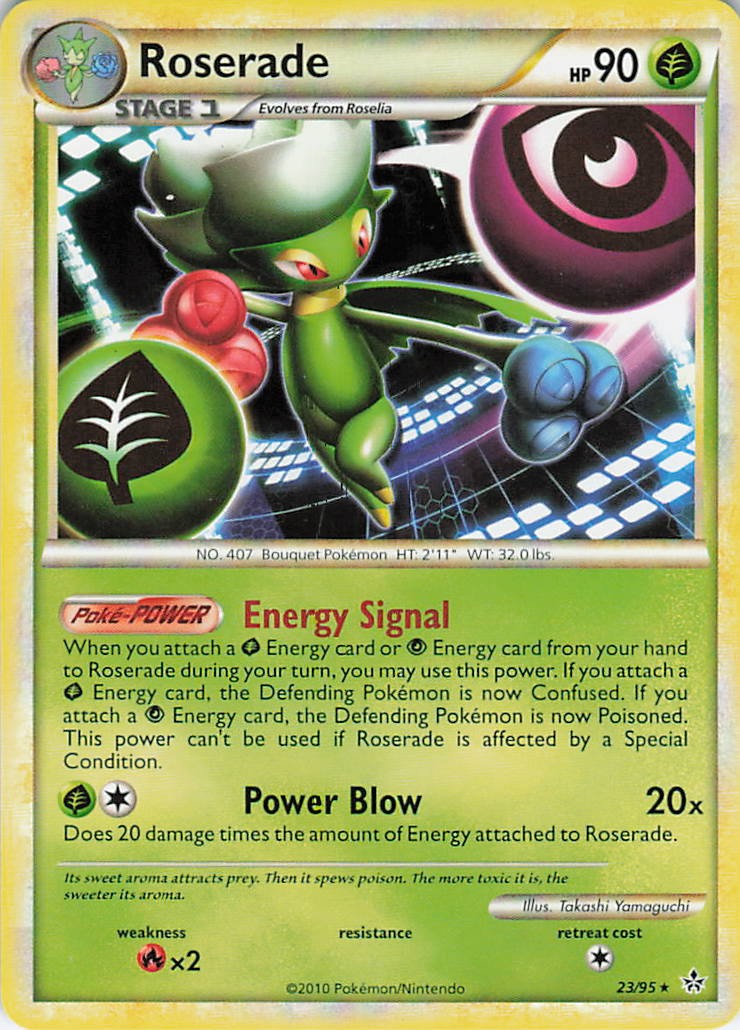 Roserade 23/95 Rare HGSS Unleashed Pokemon Lightly Played