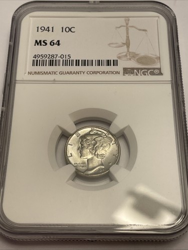 1941 Mercury Dime NGC MS 64