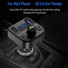 Handsfree Call Dual USB QC 3.0 Car Charger, Bluetooth FM Radio Receiver