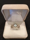 Vintage RJ Graziano Sterling Silver Blue Topaz Cocktail Braided Ring Size 9