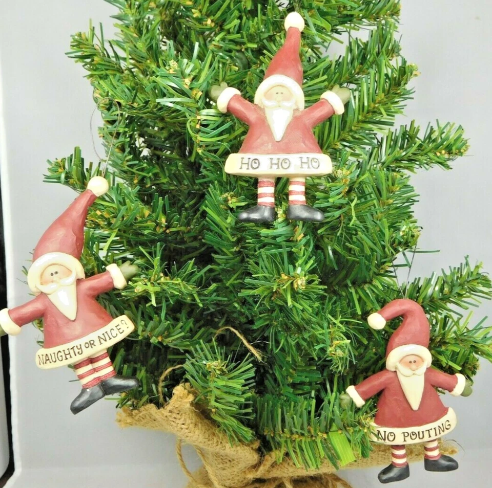 Juego de 3 mini Papá Noel diferentes con dichos en ellos - Cubo Flor Nuevo #50449 Foto 2 de 4