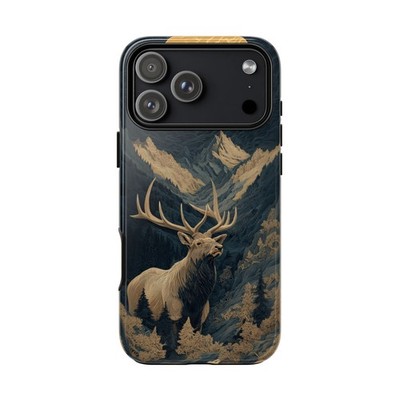 Midnight Elk Mountains Laser Cut | Tough Phone Case | iPhone, Galaxy, Pixel