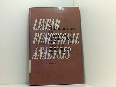 Linear Functional Analysis Epstein, Bernard: