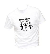 Maglia T-shirt Uomo & Bambino - Esercizi per Il Weekend - humor divertente