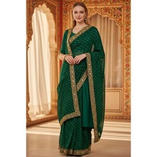 Sheer Chiffon Indian Dupatta Shawl Sari Wrap Scarf Embellished Beaded Bollywood