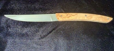 Rare Jean Dubost Le Thiers Steak Knives Set of 8 - Birch Wood - Made in France