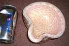 vintage murano art glass bowl thick pink swirl bubbles