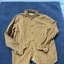Alpine Design Shirt Mens Large Brown Corduroy Button Front Long Sleeve