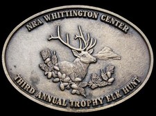 II03147 VINTAGE 1970s  NRA  THIRD ANNUAL TROPHY ELK HUNT BUCKLE