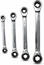 E-torx Double Box Ratcheting Wrench Set 4 Sets 72-tooth Dual Head E6 E8 E10 E12 E-torx Double Box Ratcheting Wrench Set 4 Sets 72-tooth Dual Head E6 E8 E10 E12