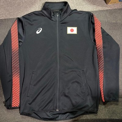 ASICS Japan Wrestling Team Track Jacket Jersey Black XL Team