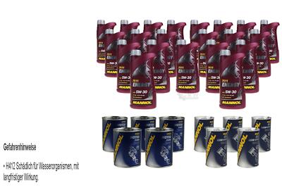 21L Motoröl MANNOL Energy 5W-30 5x MANNOL Leak-Stop ADDITIV+Motor Flush