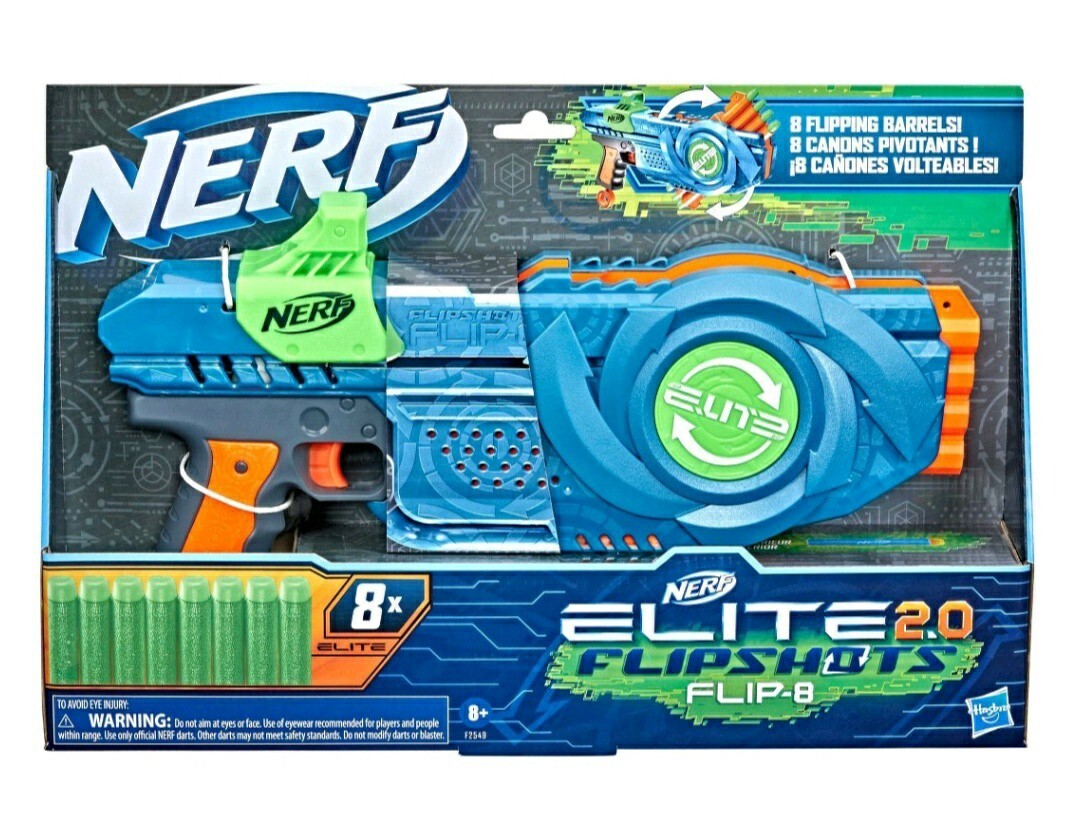 NERF 4点セット　フリップショット8 Nerf Elite 2.0 Flipshots Flip-8 Blaster, 8 Dart Barrels Flip
