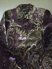 Rare Exstuzit Vintage Mauve,black,gold Velvet Opera Coat By