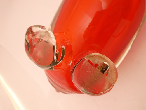 Murano Style Hand Blown Red Glass Hippopotamus Pig - 第 15/17 張圖片
