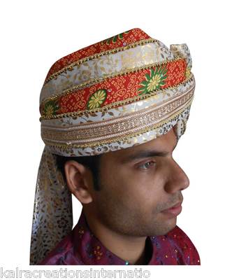 Men Hat Top Safa Indian Turban Traditional Pag Handmade