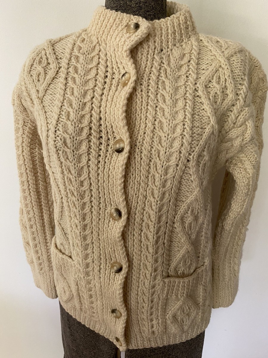 Vintage B Altman & Co Hand Knit In Ireland Cable Wool Women