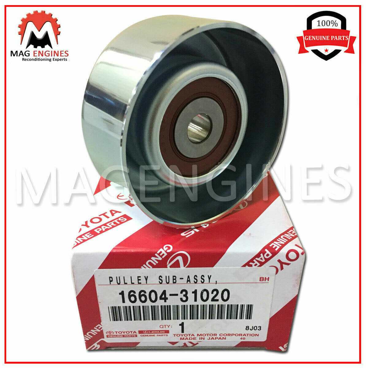SHE　7点 16604-31020 GENUINE OEM DRIVE BELT IDLER PULLEY FOR ES350 GX400